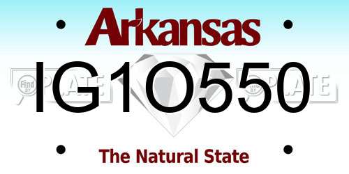 IG1O550 Arkansas License Plate