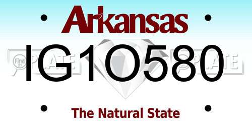 IG1O580 Arkansas License Plate