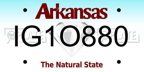 IG1O880 Arkansas License Plate
