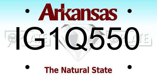 IG1Q550 Arkansas License Plate