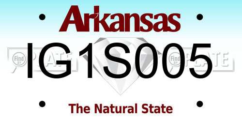 IG1S005 Arkansas License Plate