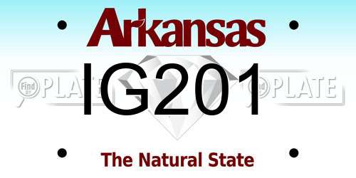 IG201 Arkansas License Plate