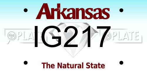 IG217 Arkansas License Plate