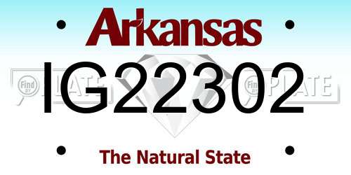 IG22302 Arkansas License Plate