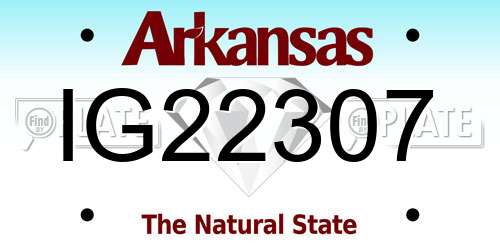 IG22307 Arkansas License Plate