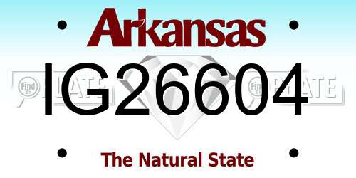 IG26604 Arkansas License Plate