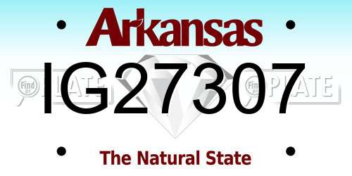 IG27307 Arkansas License Plate