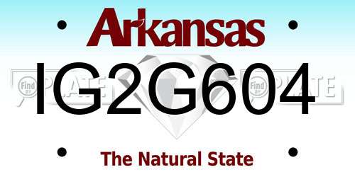 IG2G604 Arkansas License Plate