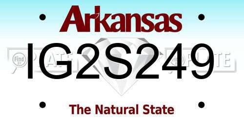 IG2S249 Arkansas License Plate