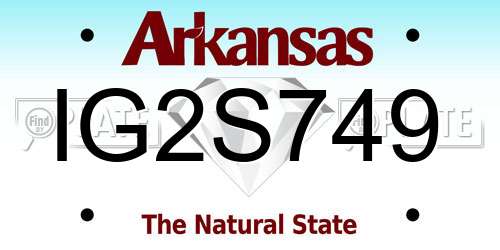 IG2S749 Arkansas License Plate