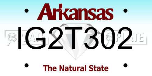 IG2T302 Arkansas License Plate