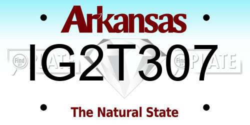IG2T307 Arkansas License Plate