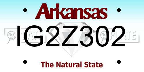 IG2Z302 Arkansas License Plate
