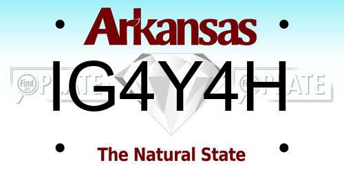 IG4Y4H Arkansas License Plate