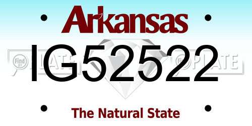 IG52522 Arkansas License Plate