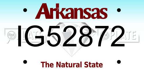 IG52872 Arkansas License Plate