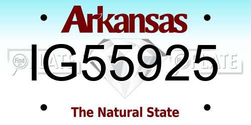 IG55925 Arkansas License Plate