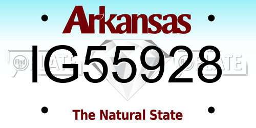 IG55928 Arkansas License Plate