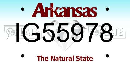 IG55978 Arkansas License Plate