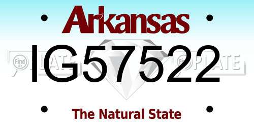 IG57522 Arkansas License Plate