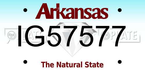 IG57577 Arkansas License Plate