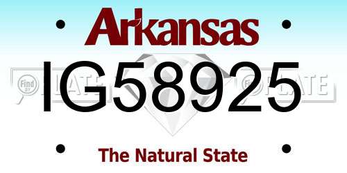 IG58925 Arkansas License Plate