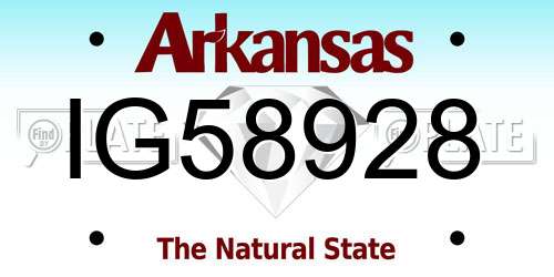 IG58928 Arkansas License Plate