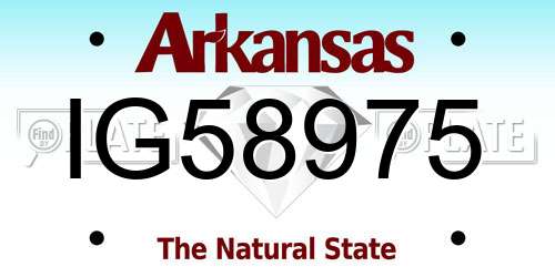 IG58975 Arkansas License Plate