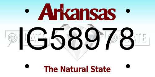 IG58978 Arkansas License Plate