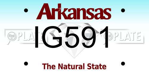 IG591 Arkansas License Plate