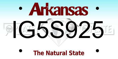 IG5S925 Arkansas License Plate