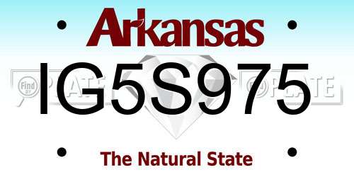 IG5S975 Arkansas License Plate