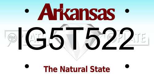 IG5T522 Arkansas License Plate