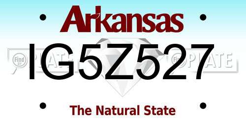 IG5Z527 Arkansas License Plate