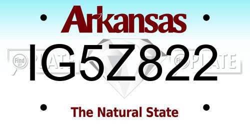 IG5Z822 Arkansas License Plate