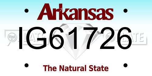 IG61726 Arkansas License Plate