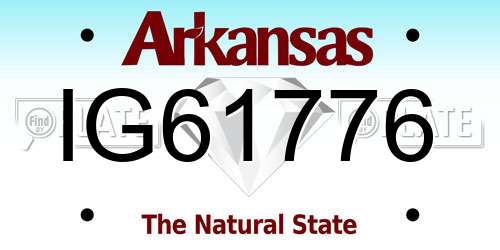 IG61776 Arkansas License Plate