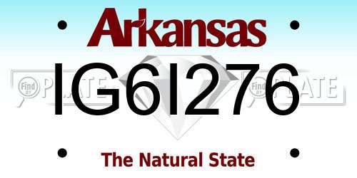 IG6I276 Arkansas License Plate