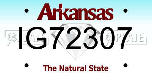 IG72307 Arkansas License Plate
