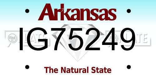 IG75249 Arkansas License Plate