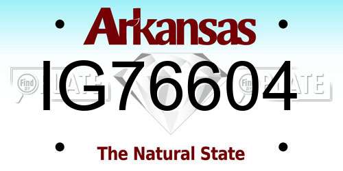 IG76604 Arkansas License Plate