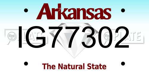 IG77302 Arkansas License Plate