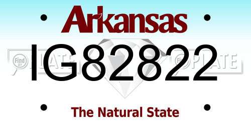 IG82822 Arkansas License Plate