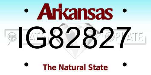 IG82827 Arkansas License Plate