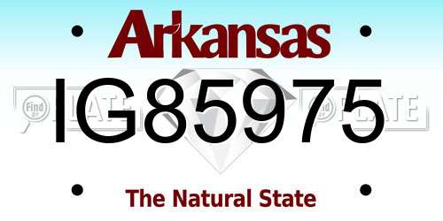 IG85975 Arkansas License Plate
