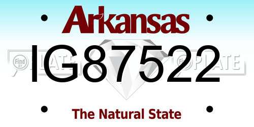 IG87522 Arkansas License Plate