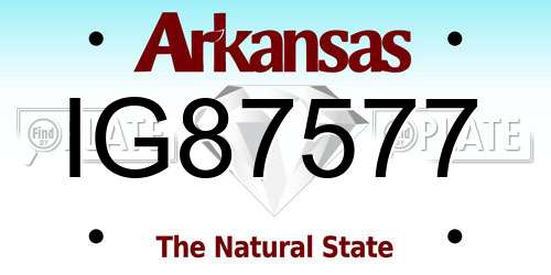 IG87577 Arkansas License Plate