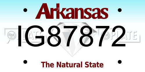 IG87872 Arkansas License Plate