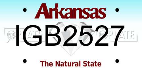 IGB2527 Arkansas License Plate