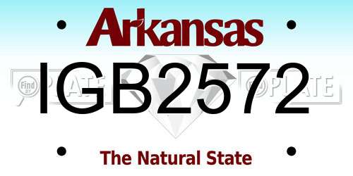IGB2572 Arkansas License Plate